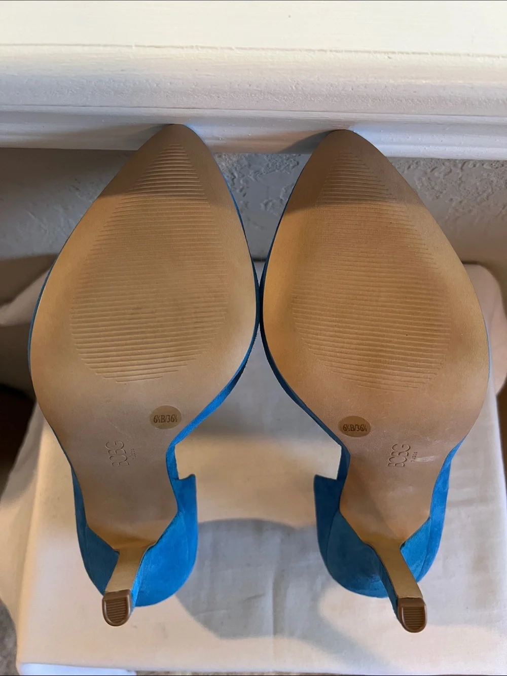 BCBG Blue Suede Pointed-Toe Pumps